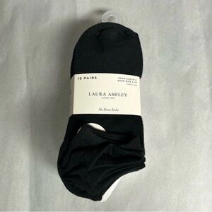 New Laura Ashley Socks Women’s 10 Pair White & Black No Show Socks Casual Active